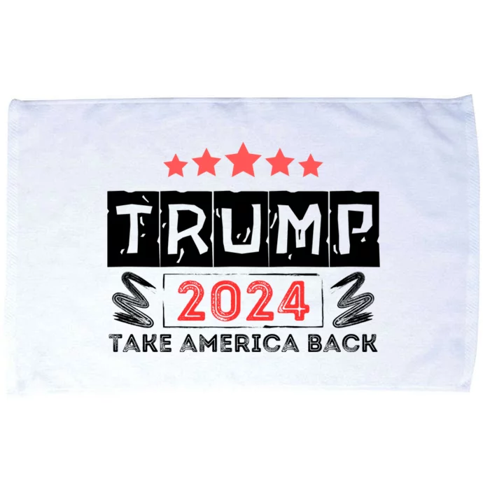 Trump 2024 Take America Back Slogan Microfiber Hand Towel