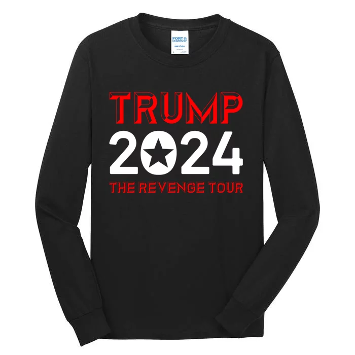 Trump 2024 The Revenge Tour Vintage American Flag Tall Long Sleeve T-Shirt