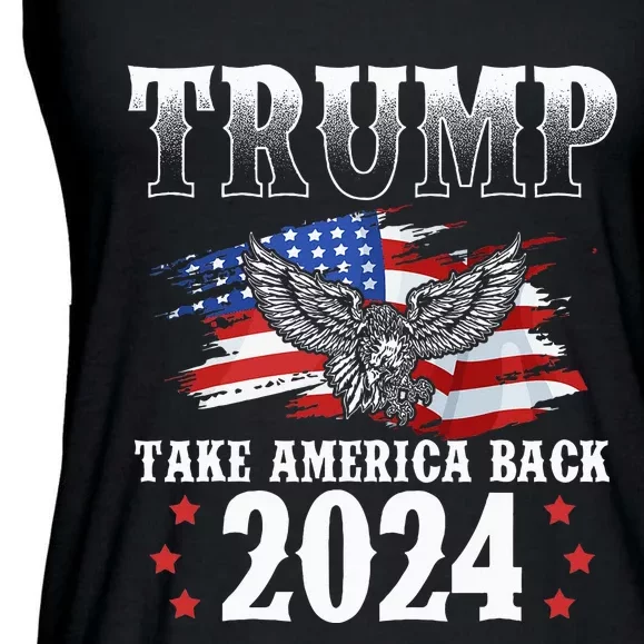 Trump 2024 Take America Back Grunge Ladies Essential Flowy Tank