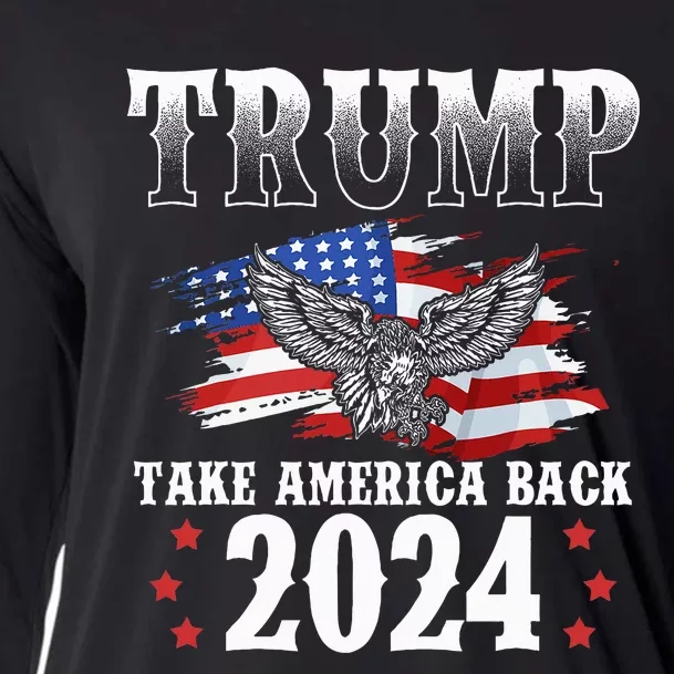 Trump 2024 Take America Back Grunge Cooling Performance Long Sleeve Crew