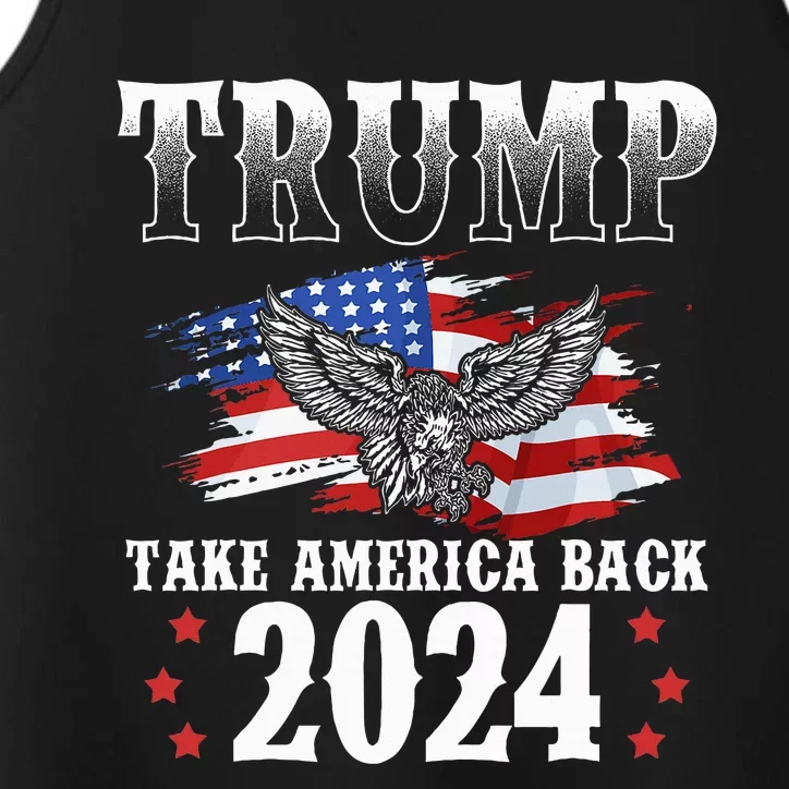 Trump 2024 Take America Back Grunge Performance Tank