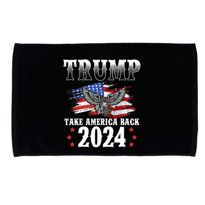 Trump 2024 Take America Back Grunge Microfiber Hand Towel