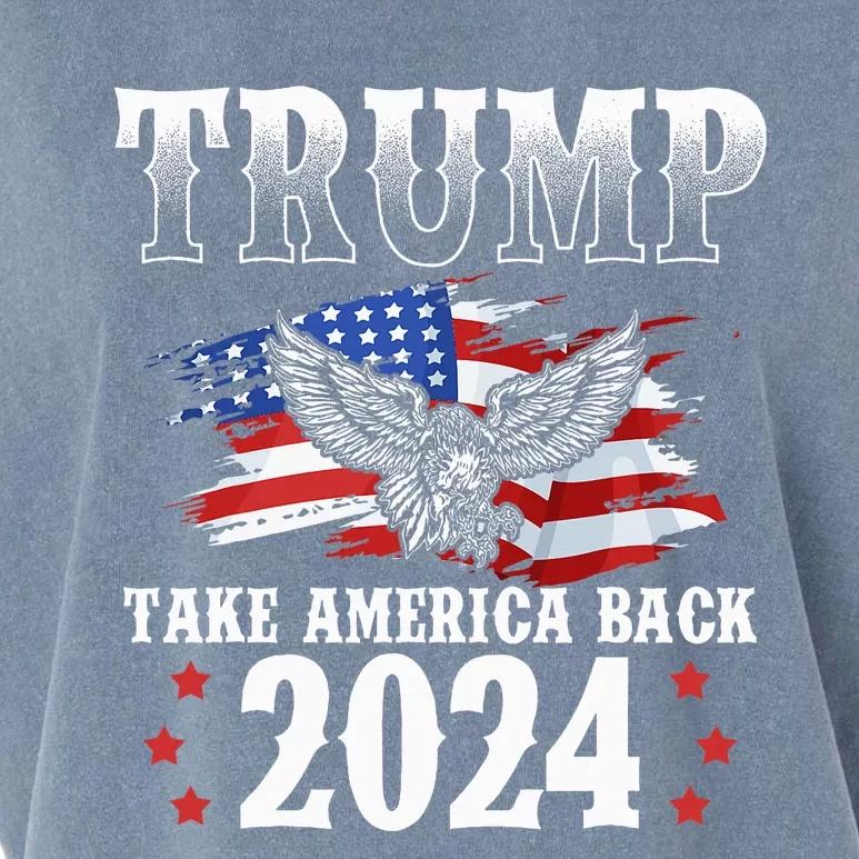 Trump 2024 Take America Back Grunge Garment-Dyed Women's Muscle Tee