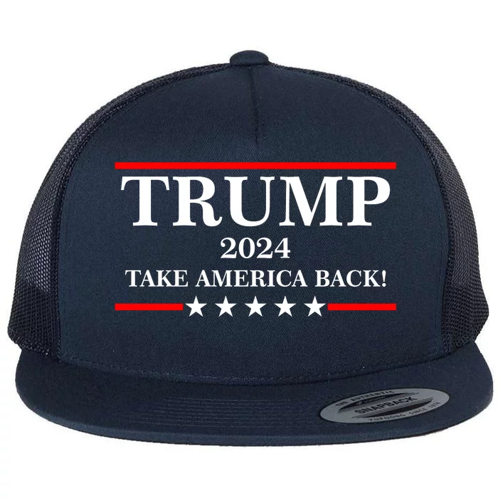 Trump 2024 Take America Back USA President Vote Flat Bill Trucker Hat