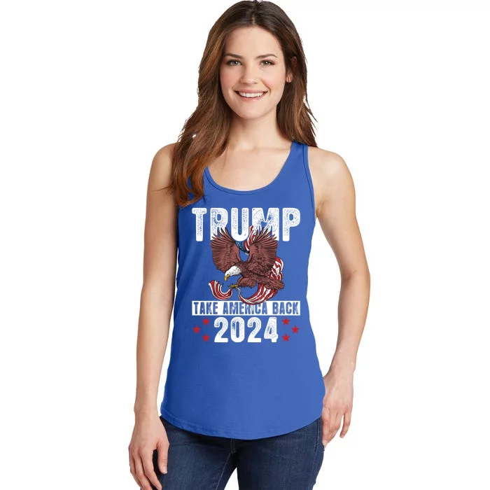 Trump 2024 Take America Back American Flag Trump 4th Of July Gift Ladies Essential Tank