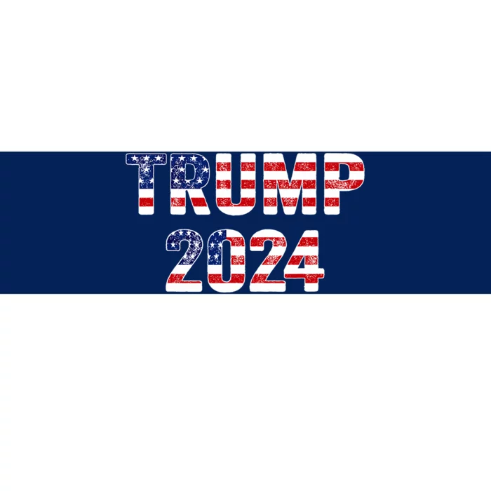 Trump 2024 Take America Back American Flag Trump 2024 Bumper Sticker