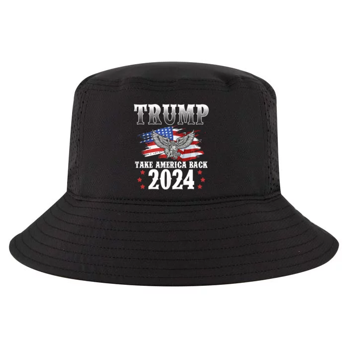 Trump 2024 Take America Back American Flag Trump 2024 Cool Comfort Performance Bucket Hat