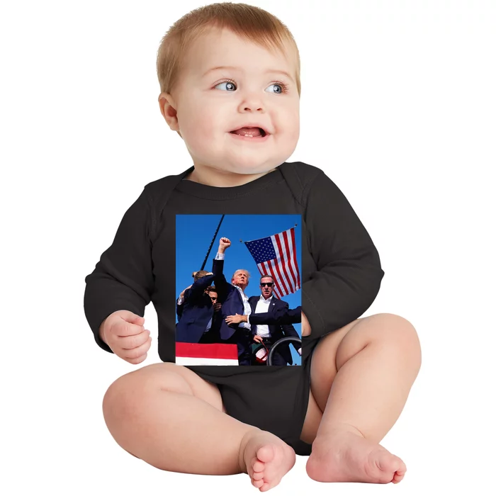 Trump 2024 This Is The Most Badass Picture In History Baby Long Sleeve Bodysuit