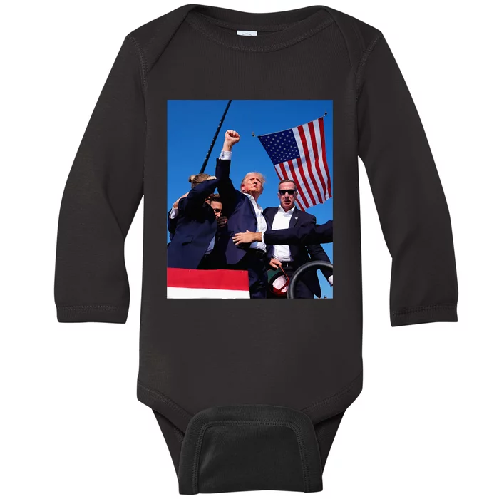 Trump 2024 This Is The Most Badass Picture In History Baby Long Sleeve Bodysuit