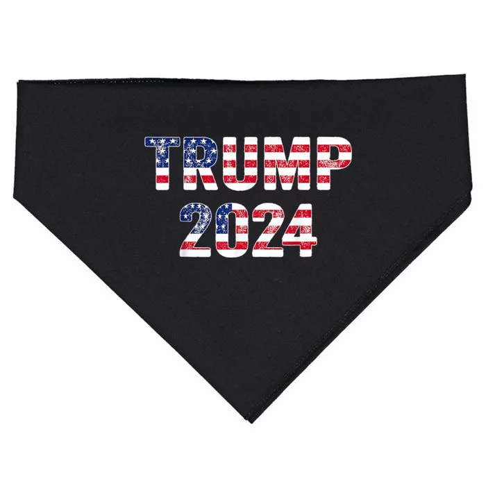 Trump 2024 Take America Back American Flag Trump 2024 USA-Made Doggie Bandana