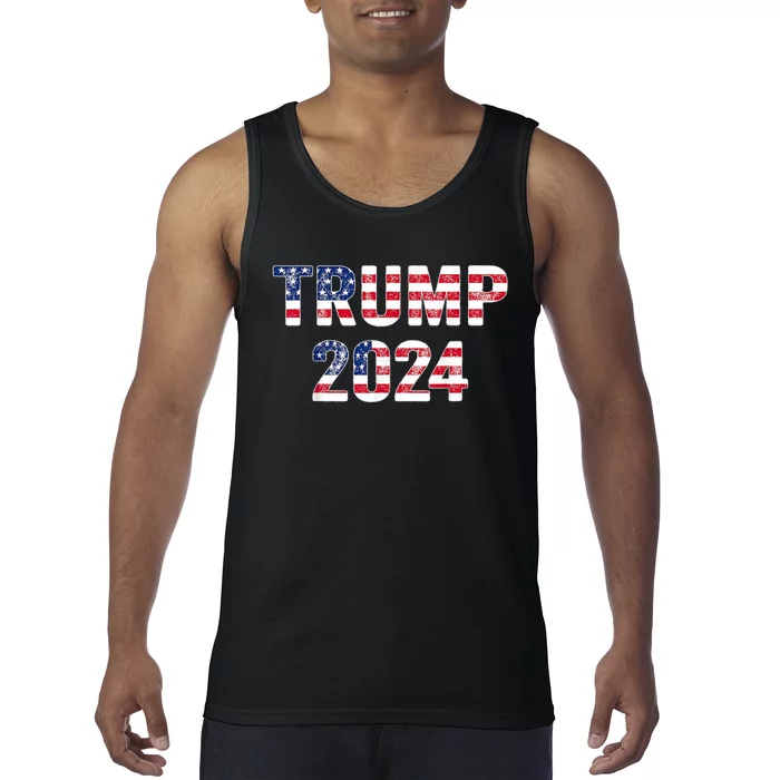 Trump 2024 Take America Back American Flag Trump 2024 Tank Top