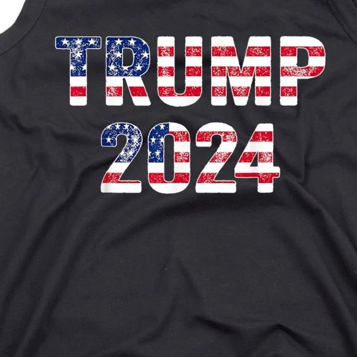 Trump 2024 Take America Back American Flag Trump 2024 Tank Top