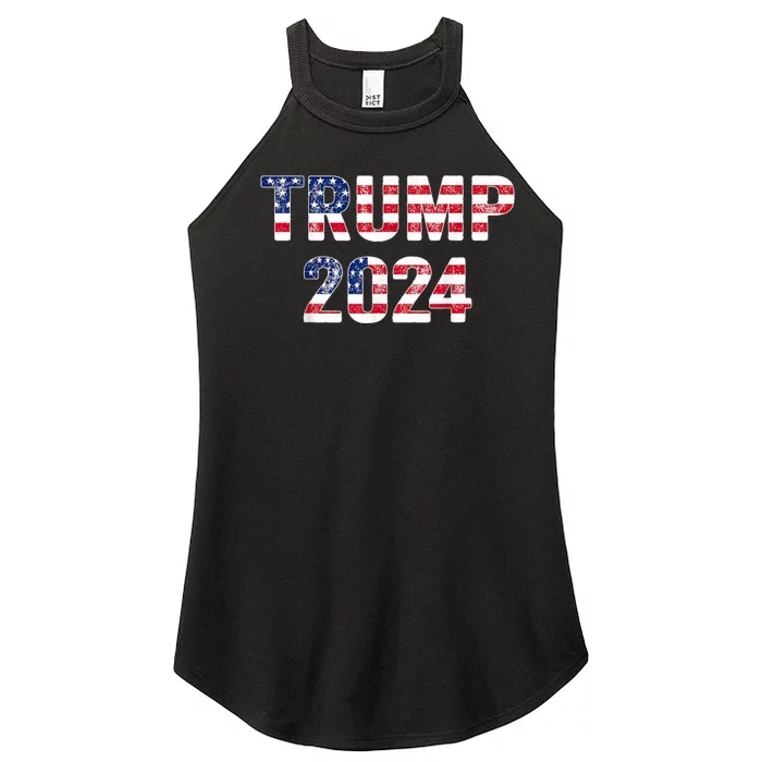 Trump 2024 Take America Back American Flag Trump 2024 Women’s Perfect Tri Rocker Tank