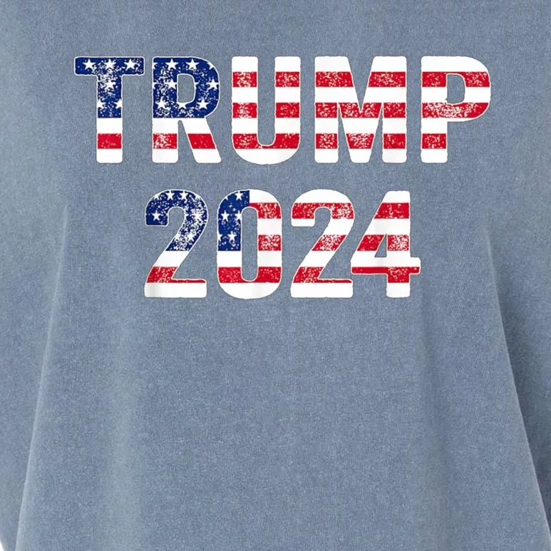 Trump 2024 Take America Back American Flag Trump 2024 Garment-Dyed Women's Muscle Tee