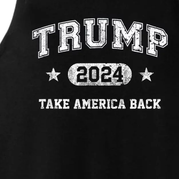 Trump 2024 Take America Back Ladies Tri-Blend Wicking Tank