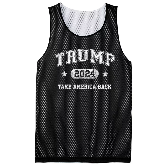 Trump 2024 Take America Back Mesh Reversible Basketball Jersey Tank