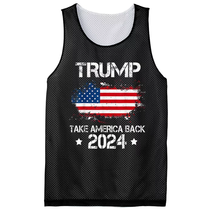 Trump 2024 Take America Back American Flag Election Mesh Reversible Basketball Jersey Tank