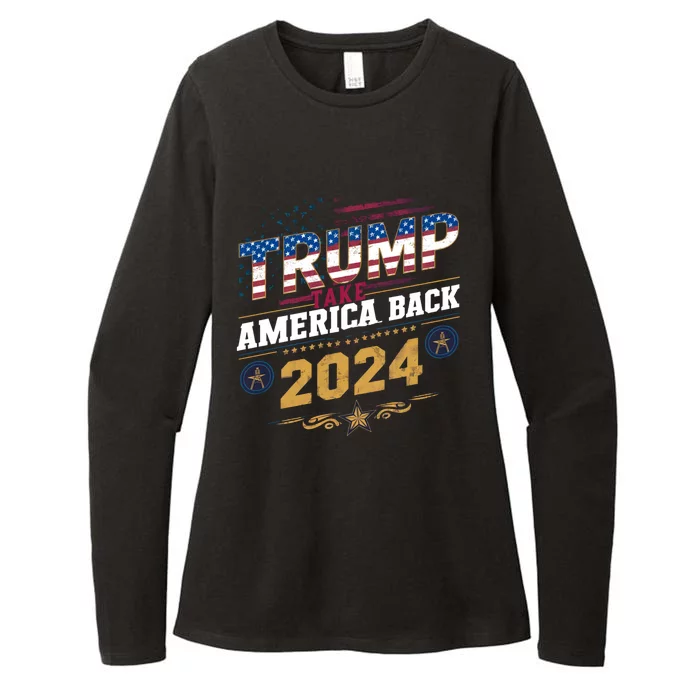 Trump 2024 Take America Back Vintage Style Womens CVC Long Sleeve Shirt