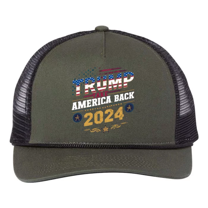 Trump 2024 Take America Back Vintage Style Retro Rope Trucker Hat Cap