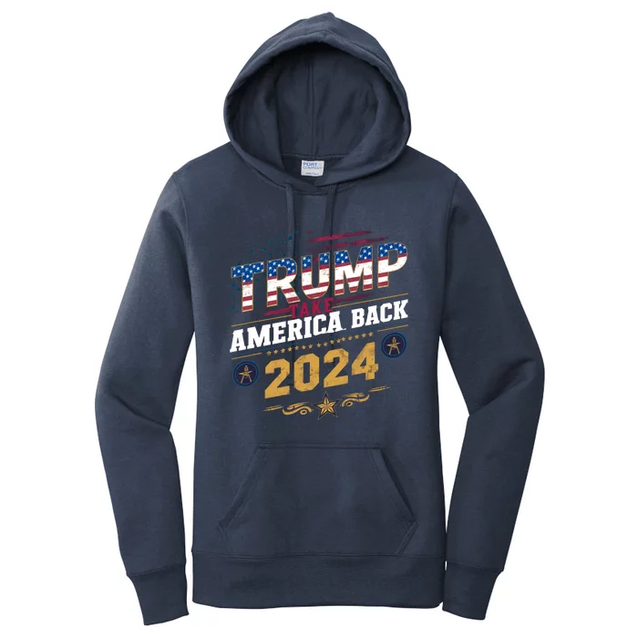 Trump 2024 Take America Back Vintage Style Women's Pullover Hoodie