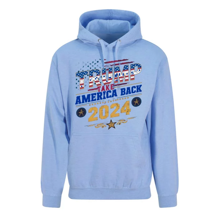 Trump 2024 Take America Back Vintage Style Unisex Surf Hoodie