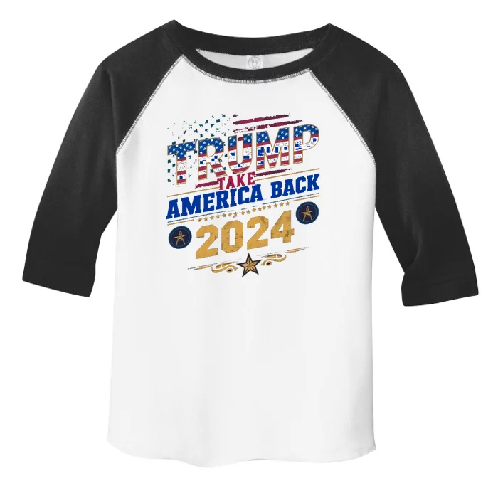 Trump 2024 Take America Back Vintage Style Toddler Fine Jersey T-Shirt