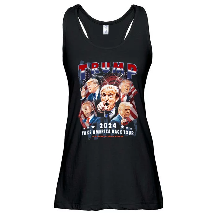 Trump 2024 Take America Back Vintage Style Election Ladies Essential Flowy Tank