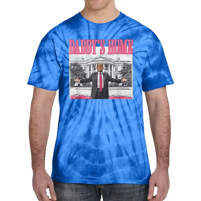 Trump 2024 Take America Back Daddy's Home Trump Pink 2024 Tie-Dye T-Shirt