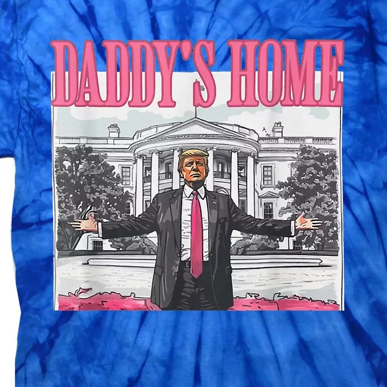 Trump 2024 Take America Back Daddy's Home Trump Pink 2024 Tie-Dye T-Shirt