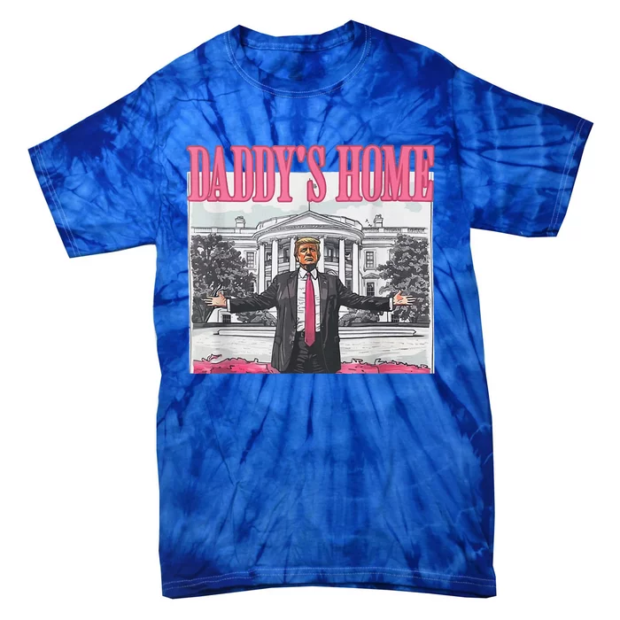 Trump 2024 Take America Back Daddy's Home Trump Pink 2024 Tie-Dye T-Shirt