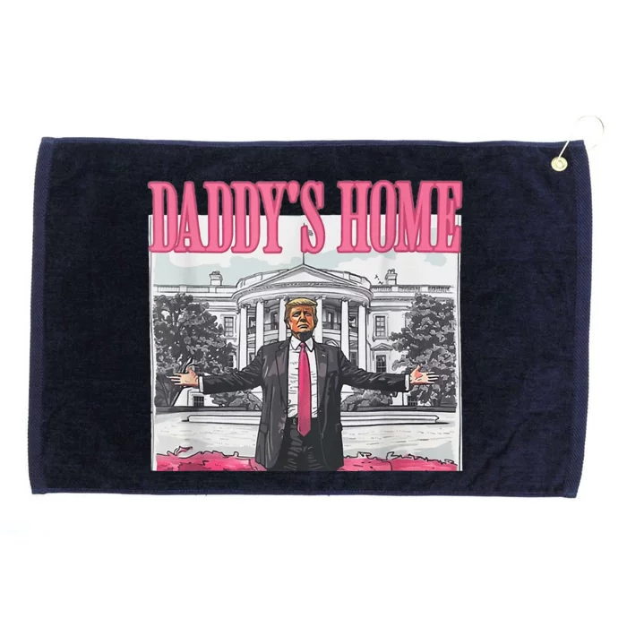 Trump 2024 Take America Back Daddy's Home Trump Pink 2024 Grommeted Golf Towel