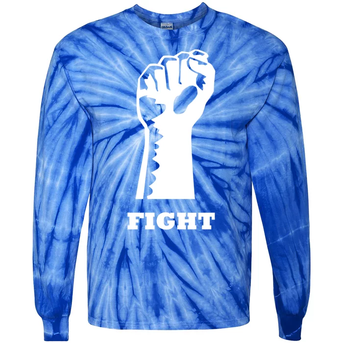 Trump 2024 Take America Back Election Design Fight Fist Gift Tie-Dye Long Sleeve Shirt