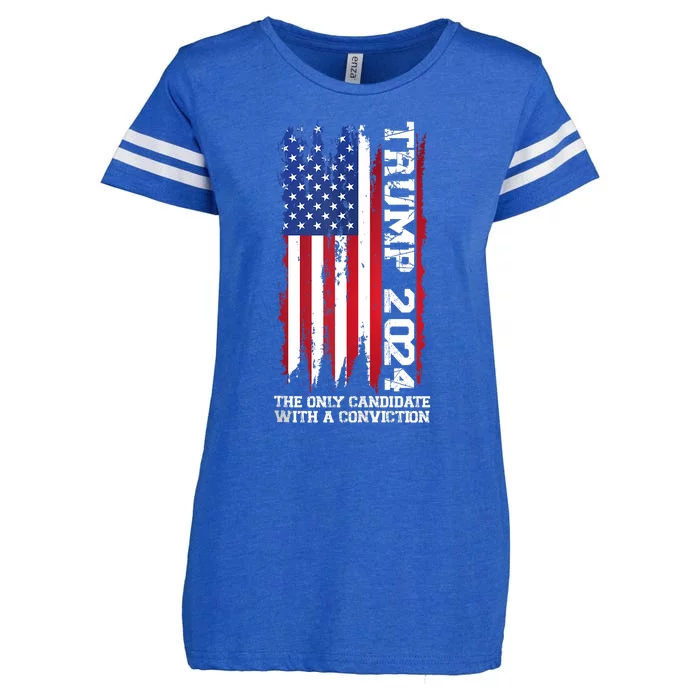 Trump 2024 The Only Candidate With A Conviction President Enza Ladies Jersey Football T-Shirt