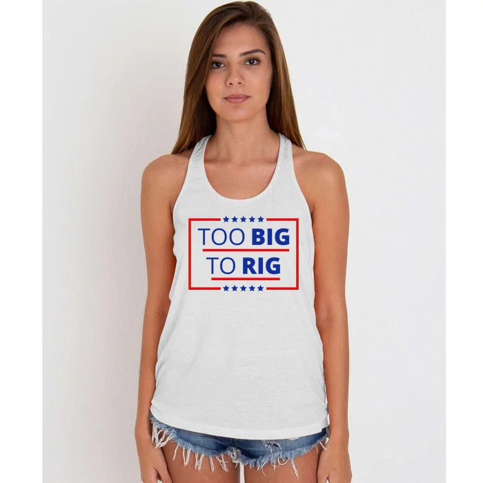 Trump 2024 Too Big To Rig Women's Knotted Racerback Tank