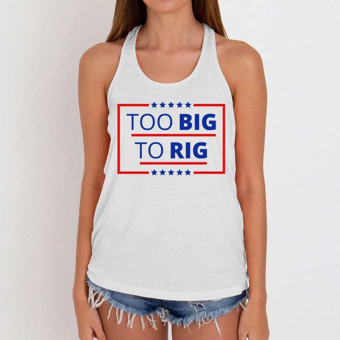 Trump 2024 Too Big To Rig Women's Knotted Racerback Tank