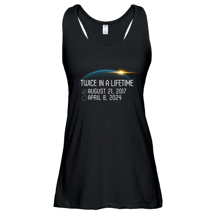 Totality 24 Twice In A Lifetime Total Solar Eclipse 2024 Ladies Essential Flowy Tank