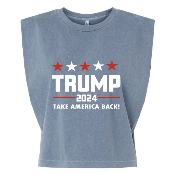 Trump 2024 Take America Back Garment-Dyed Women's Muscle Tee