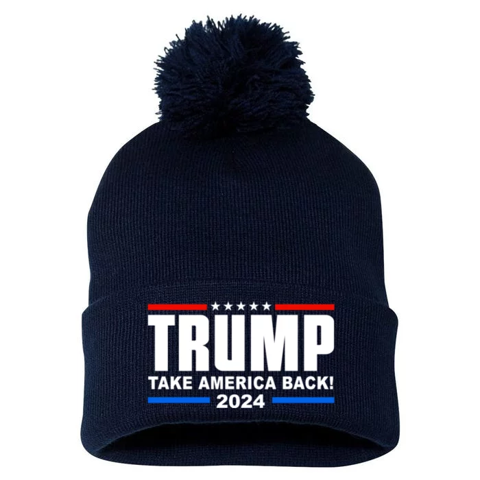 TRUMP 2024 Take America Back! Ultra MAGA Pom Pom 12in Knit Beanie