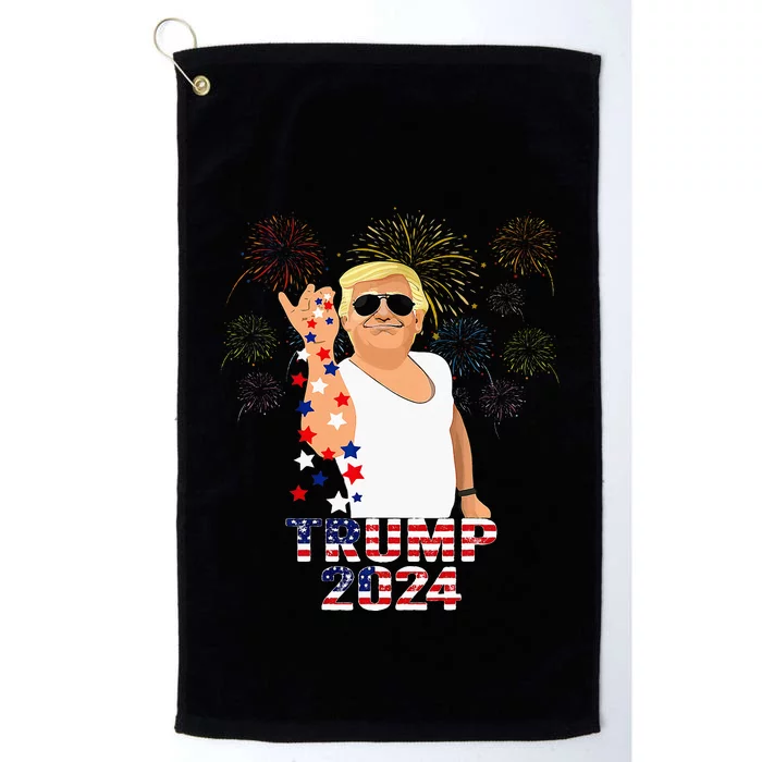 Trump 2024 Take America Back American Flag Platinum Collection Golf Towel