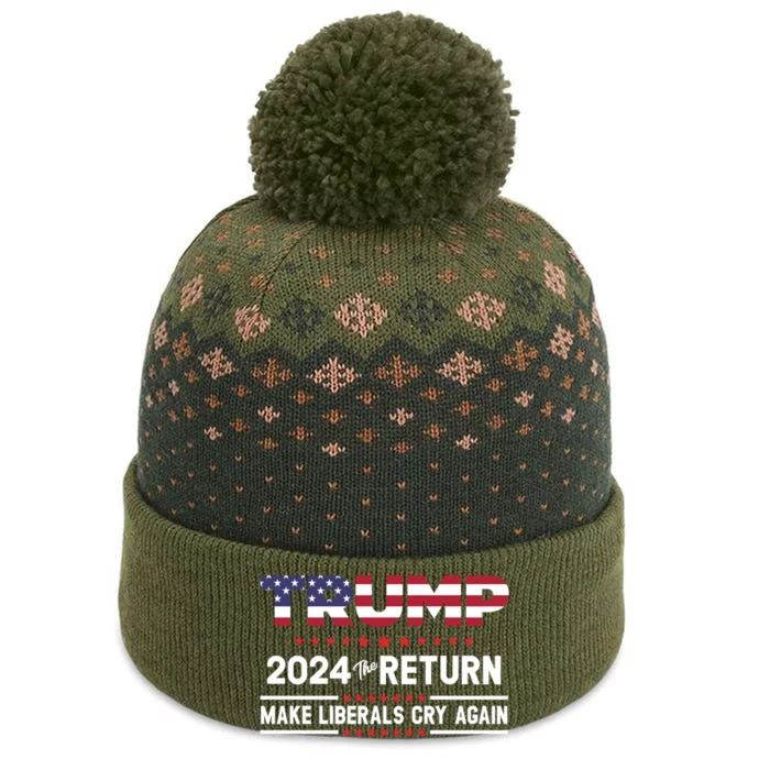 Trump 2024 The Return Make Liberals Cry Again Gift The Baniff Cuffed Pom Beanie