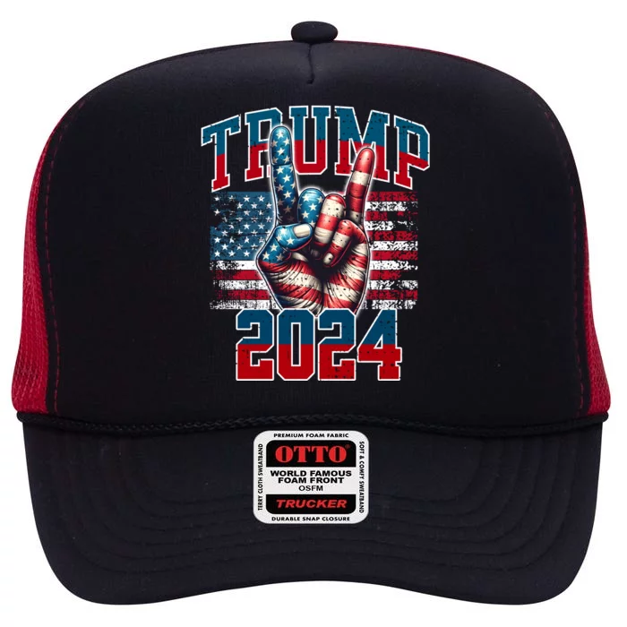 Trump 2024 High Crown Mesh Trucker Hat