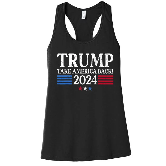 Donald Trump 2024 Take America Back USA United States Women's Racerback Tank