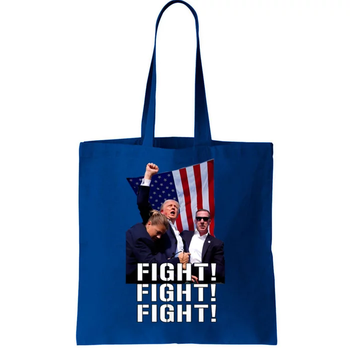 Trump 2024 Trump Fist Pumped Fight Pray For Trump America Tote Bag