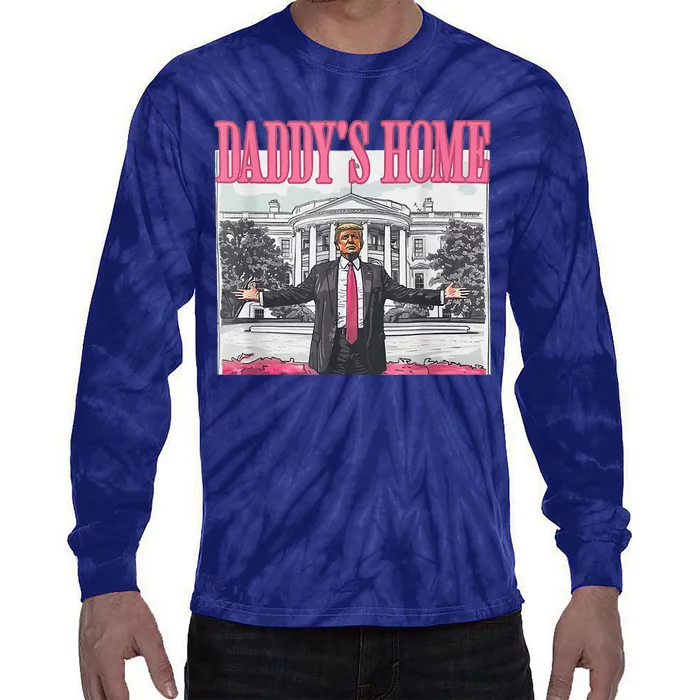 Trump 2024 Take America Back DaddyS Home Trump Pink 2024 Tie-Dye Long Sleeve Shirt