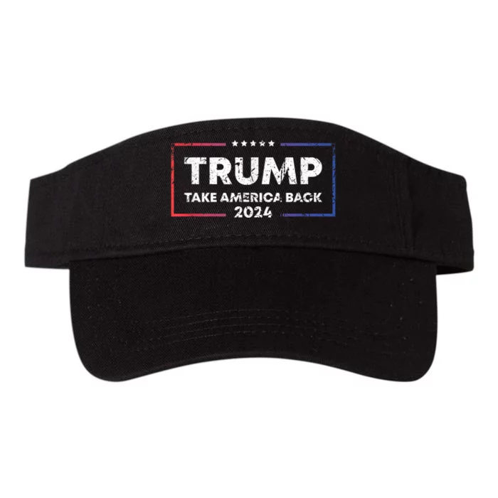 Trump 2024 Take America Back 2024 Patriotic Political Gifts Valucap Bio-Washed Visor