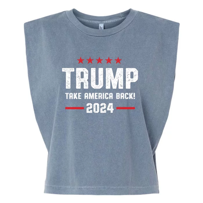 Trump 2024 Take America Back Garment-Dyed Women's Muscle Tee