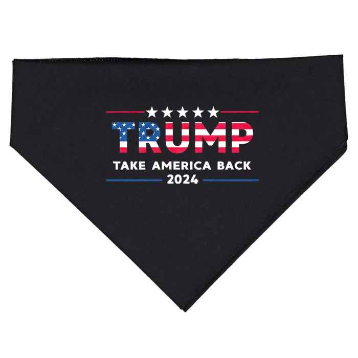 Trump 2024 Take America Back American Flag Trump 2024 Gifts USA-Made Doggie Bandana