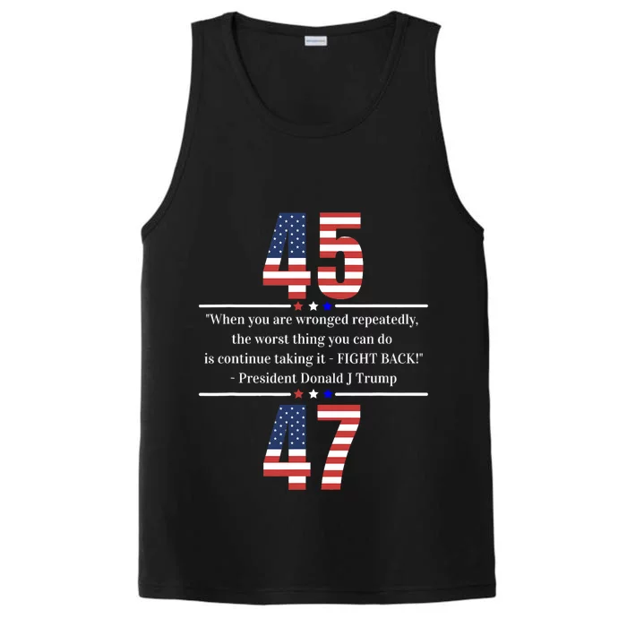 Trump 2024 Take America Back Fight Back 45 47 Performance Tank