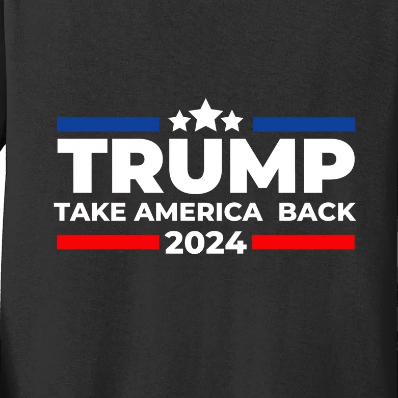 Trump 2024 Take Back America Kids Long Sleeve Shirt