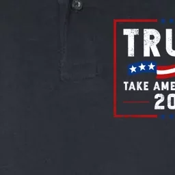 Trump 2024 Take America Back 2024 USA American Flag 4th Of July Softstyle Adult Sport Polo